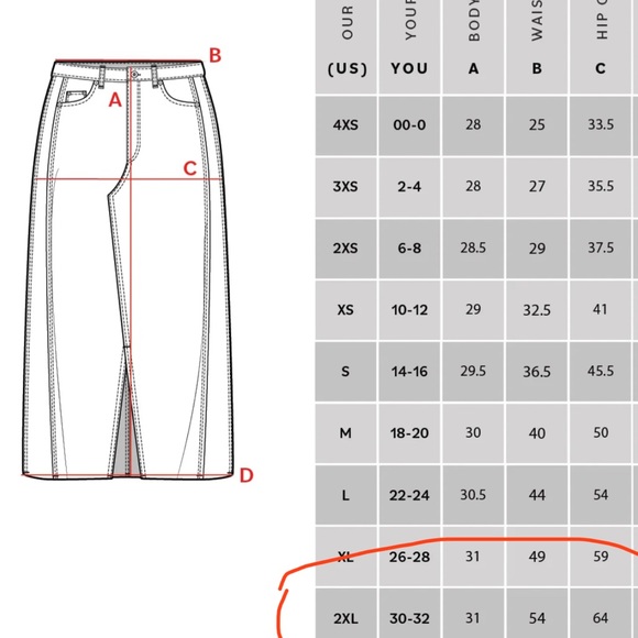 Denim midi skirt, Universal Standard Julia plus - Picture 2 of 9